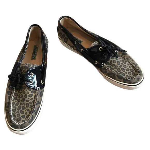 Sperry 10M Top-sider cheetah print bow shoe - Picture 1 of 6